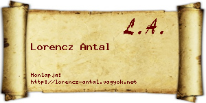 Lorencz Antal névjegykártya