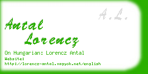 antal lorencz business card